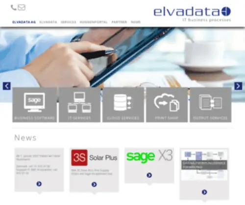 Elvadata.ch(IT-Leistungen für KMU) Screenshot