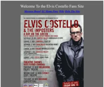 Elviscostellofans.com(Elvis Costello Fan Site) Screenshot