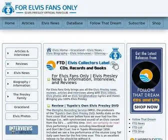 Elvispresley.com.au(For Elvis Fans Only) Screenshot