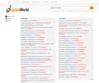 Elyricsworld.com(Lyrics and Music News at eLyricsWorld.com) Screenshot