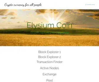 Elysiumcoin.org(Crypto currency for all people) Screenshot