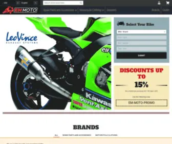 EM-Moto.com(Motorcycle Exhaust) Screenshot