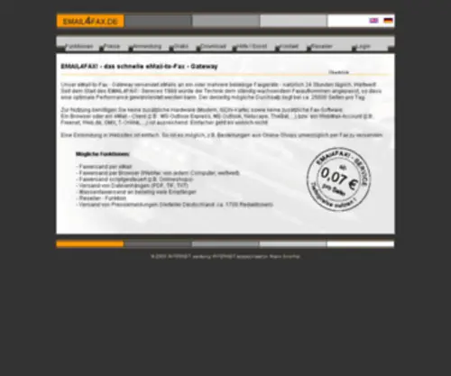 Email4Fax.de(Reseller) Screenshot