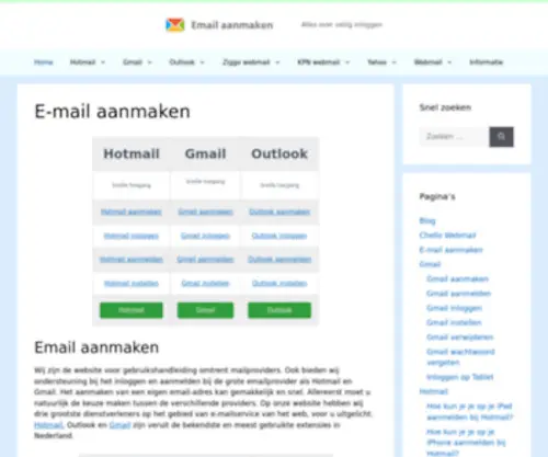 Emailaanmaken.nl(E-mail aanmaken) Screenshot