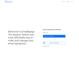 Emailbadge.com(Easily create beautiful email signatures) Screenshot