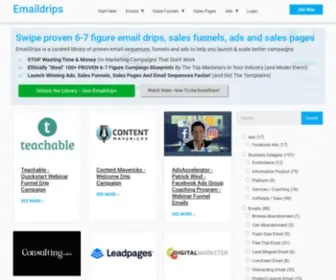 Emaildrips.com(Email Drip Campaign & Marketing Examples) Screenshot