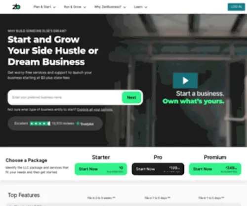 Emailinstitute.com(Start & Grow Your Business with the ZenBusiness Platform) Screenshot