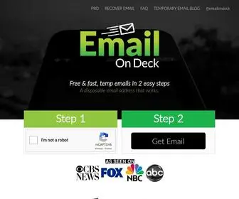 Emailondeck.com(Free and fast temporary emails in 2 easy steps. Feb 2024) Screenshot