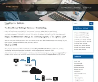 Emailsetting.org(Email Server Settings) Screenshot