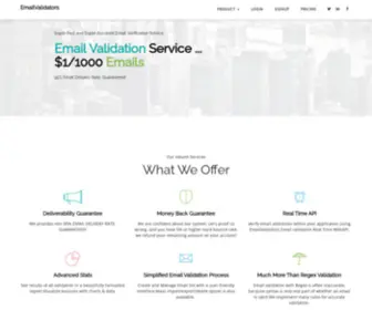 Emailvalidators.com(Email Validation & Verification Service) Screenshot