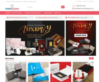 Emanspackaging.com(Custom Packaging Boxes Wholesale in USA) Screenshot