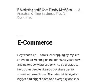 Emarketingandcommerce.com(A Practical Online Business Tips for Dummies) Screenshot