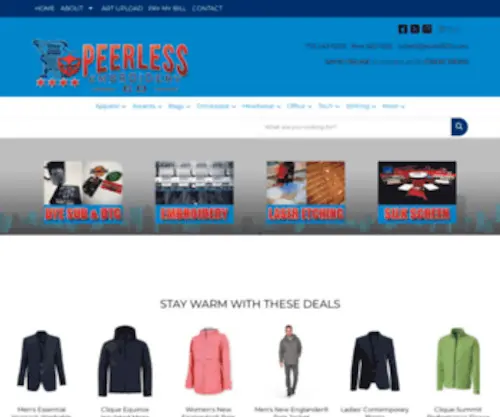 EMB1925.com(Peerless Embroidery and Silkscreen Company) Screenshot