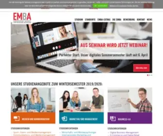 Emba-Medienakademie.de(Privat studieren an der EMBA) Screenshot