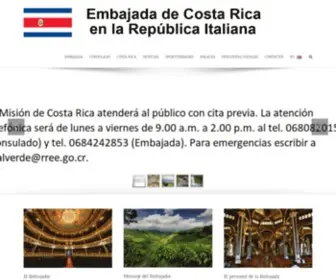 Embajadacostaricaitalia.it(Embajada de Costa Rica) Screenshot