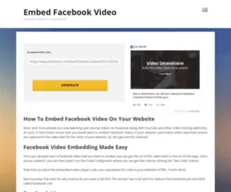 Embedfbvideo.com(Embed a Facebook video onto your website or blog) Screenshot