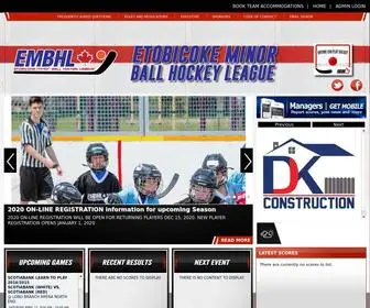 EMBHL.ca(Etobicoke Minor Ball Hockey League) Screenshot