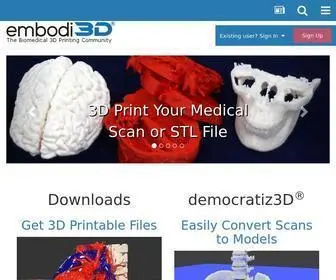 Embodi3D.com(Embodi3D Home Biomedical 3D Printing) Screenshot