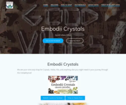 Embodiicrystals.com(Good Vibes Only) Screenshot