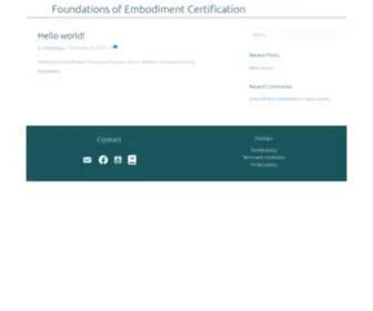 Embodimentfoundation.com(Foundations of Embodiment Certification) Screenshot