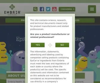 Embriahealth.com(Embria Health Science) Screenshot