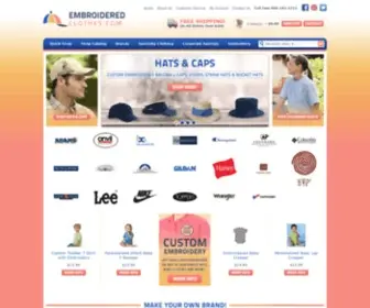 Embroideredclothes.com(Embroidered Clothes and Hats with Custom Embroidery for Logos on Baseball Caps T) Screenshot