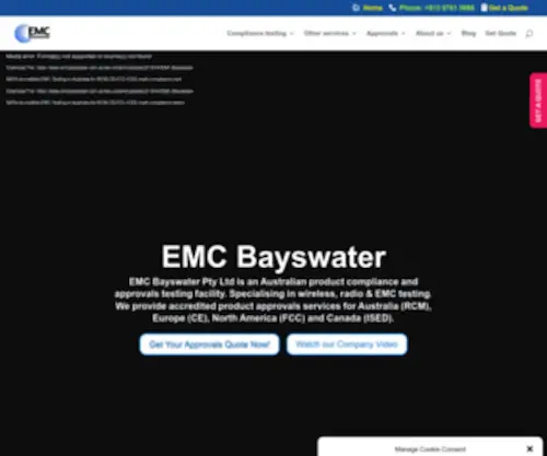 Emcbayswater.com.au(EMC Bayswater offer Electromagnetic Compatibility (EMC)) Screenshot
