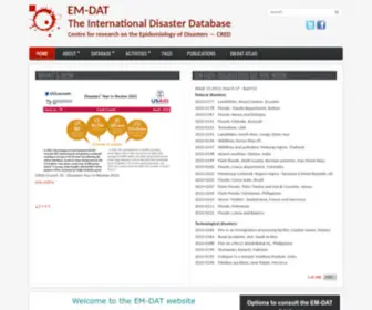 Emdat.be(The international disaster database) Screenshot