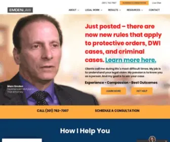 Emdenlaw.com(Rockville Criminal Defense and Personal Injury Attorney) Screenshot