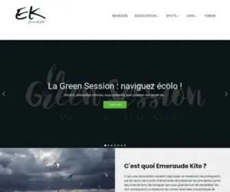 Emeraudekite.com(Association regroupant les pratiquants de kitesurf sur les spots du nord de la bretagne) Screenshot