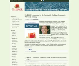 Emergeleadershipproject.org(Leadership for a sustainable world by Kathleen O'Brien) Screenshot