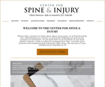 Emerichchiropractic.com(Center for Spine & Injury) Screenshot