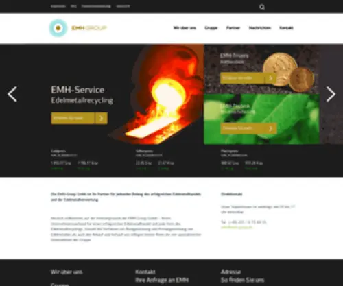 EMH-Group.de(Unternehmenswebseite der EMH) Screenshot