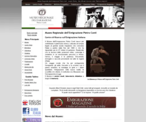 Emigrazione.it(Museo Regionale dell'Emigrazione Pietro Conti) Screenshot