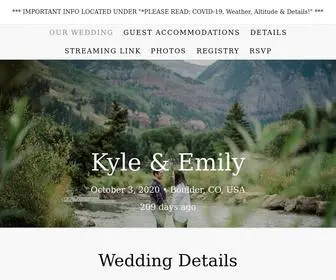 Emilyandkyle2020.com(Kyle Schreuder and Emily Bowman's Wedding Website) Screenshot