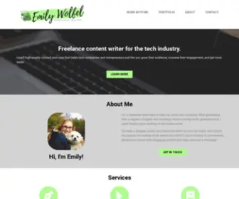 Emilywolfel.com(Freelance Writer) Screenshot