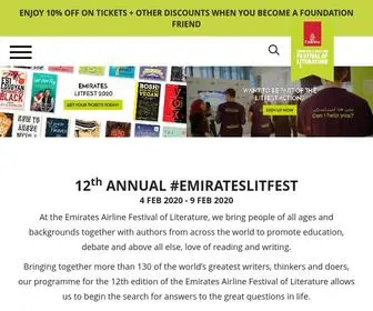 Emirateslitfest.com(Emirates Airline Festival of Literature) Screenshot