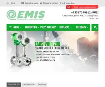 Emis-Meter.com(Russian manufacturer of flowmeters) Screenshot