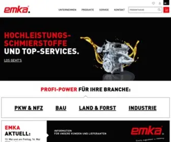 Emka-OIL.de(Seit 1988 ist die EMKA SCHMIERTECHNIK GmbH einer der führenden Spezialisten für Hochleistungs) Screenshot