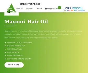 Emkenterprises.com(Mayoori Hair Care Oil) Screenshot