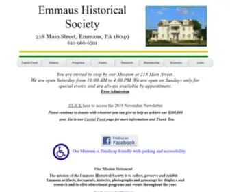 Emmaushistoric-PA.org(Index) Screenshot