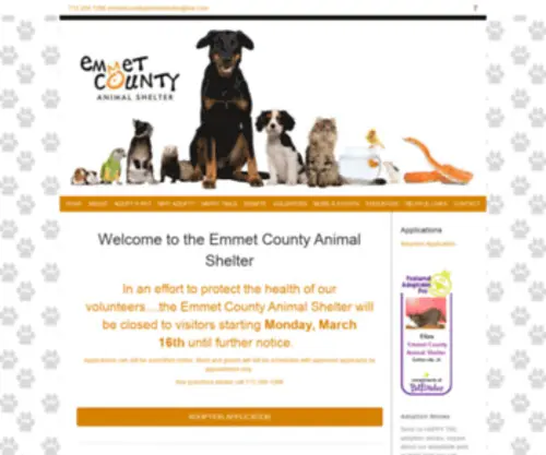 Emmetcountyanimalshelter.org(Emmet County Animal Shelter) Screenshot