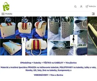 Emodashop.eu(PRE TVORIVÉ ŽENY / VŠETKO na tvorenie KABELIEK nakúpite na / PRIADZA) Screenshot