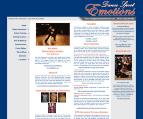 Emotionsdancesport.com(First Wedding Dance and Social Lessons and Instruction) Screenshot