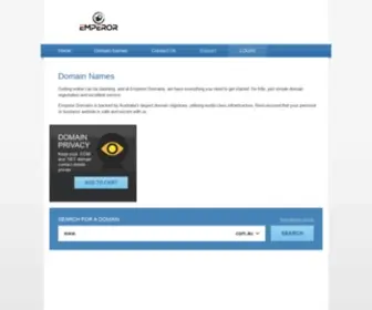 Emperor.com.au(Domain Names) Screenshot