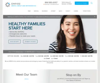 Empiredentalgroup.com(Dentist Office in Burbank) Screenshot