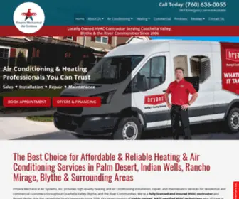 Empiremechanicalair.com(Air Conditioning & Heating Installation and Repair Indian Wells) Screenshot