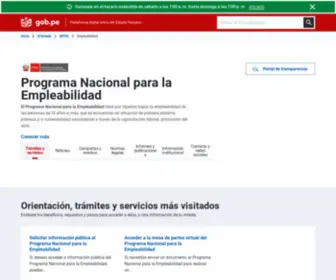 Empleabilidad.gob.pe(Programa Nacional para la Empleabilidad) Screenshot