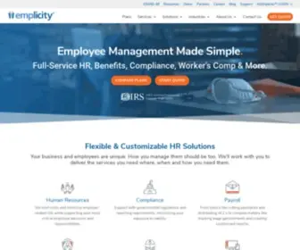 Emplicity.com(PEO & HR Outsourcing Services) Screenshot