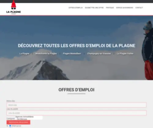 Emploi-Laplagne.com(Les offres d'emploi de la station de ski la Plagne en Savoie) Screenshot